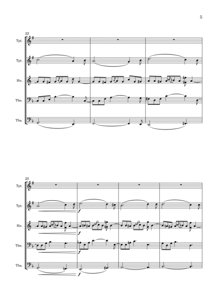 Chant d’Adieu (Romance sans Paroles), Op. 77 [by Charles Neudtedt, arr for Brass Quintet] image number null