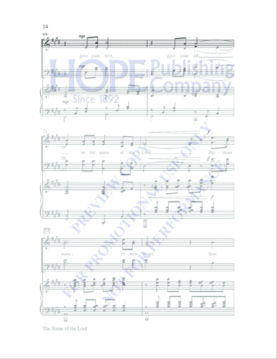 The Name of the Lord Choir scores gallery preview page 13