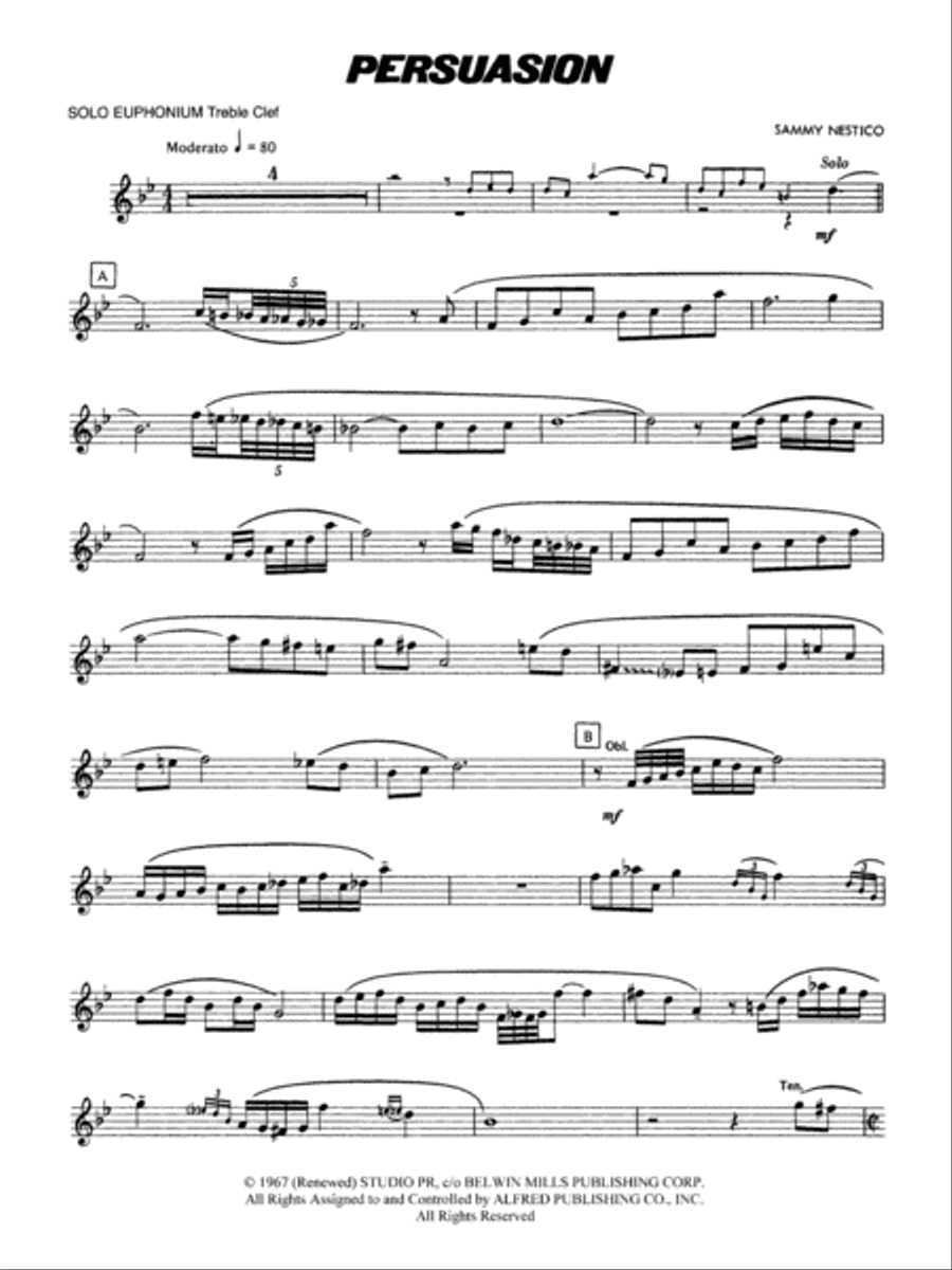 Persuasion: Solo Euphonium/Tuba Concert Band scores gallery preview page 1
