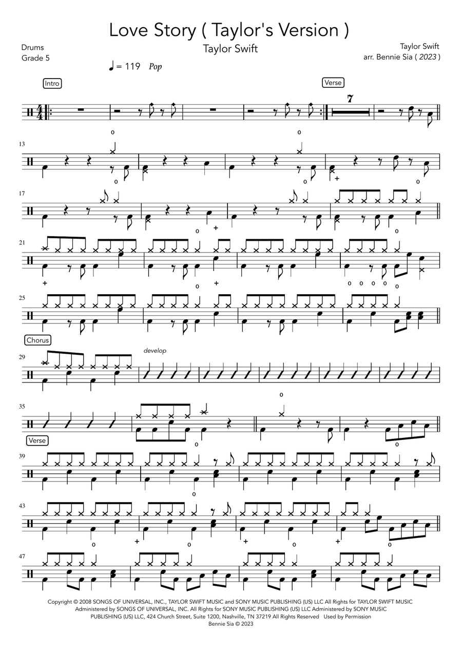Love Story Drum Set scores gallery preview page 1