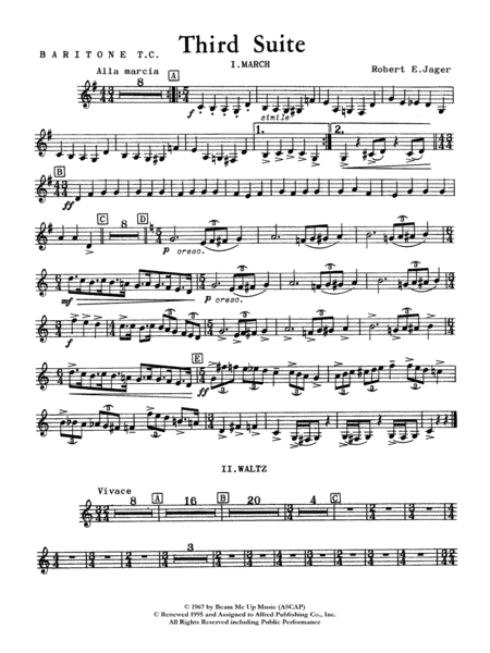 Third Suite (I. March, II. Waltz, III. Rondo): Baritone T.C.
