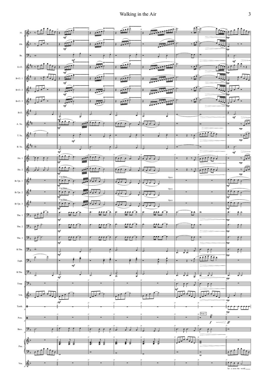 Walking In The Air Concert Band scores gallery preview page 3