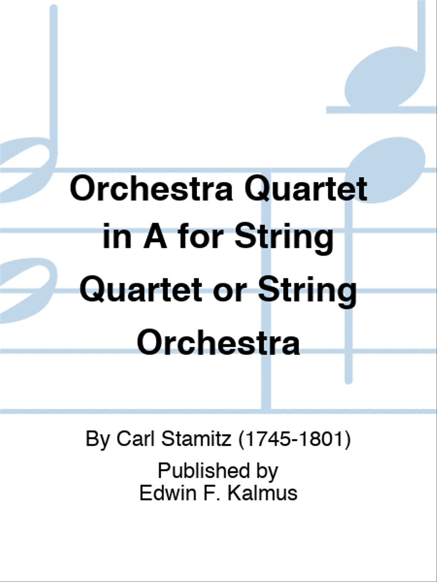 Orchestra Quartet in A for String Quartet or String Orchestra String Quartet scores gallery preview page 1