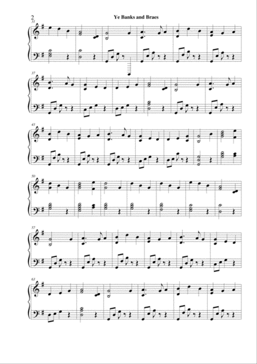 Ye Banks and Braes - lever harp solo Celtic Harp scores gallery preview page 2