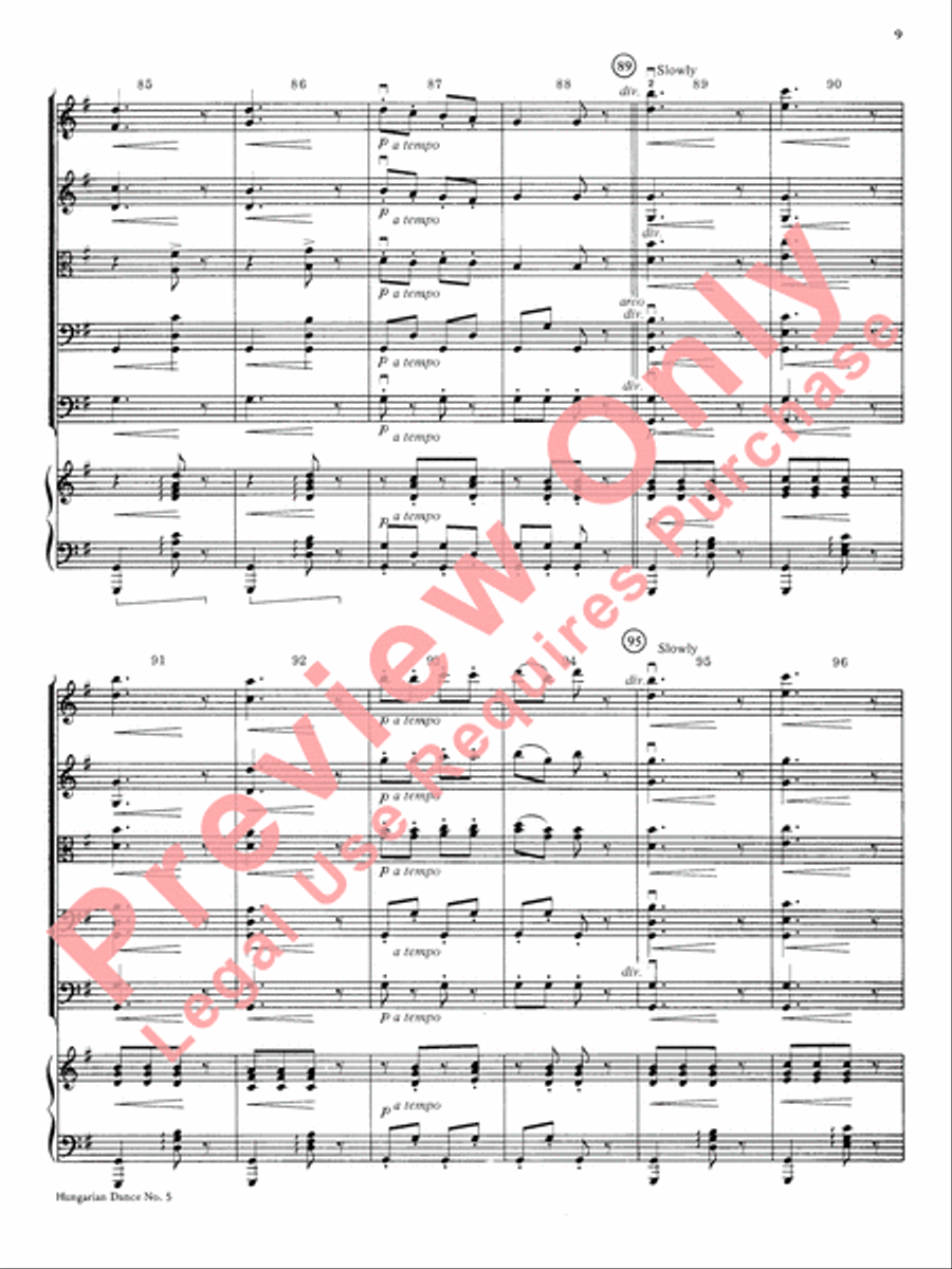 Hungarian Dance No. 5 String Orchestra scores gallery preview page 10