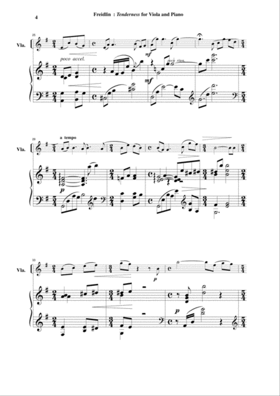 Jan Fredilin: Tenderness for viola and piano Piano scores gallery preview page 4
