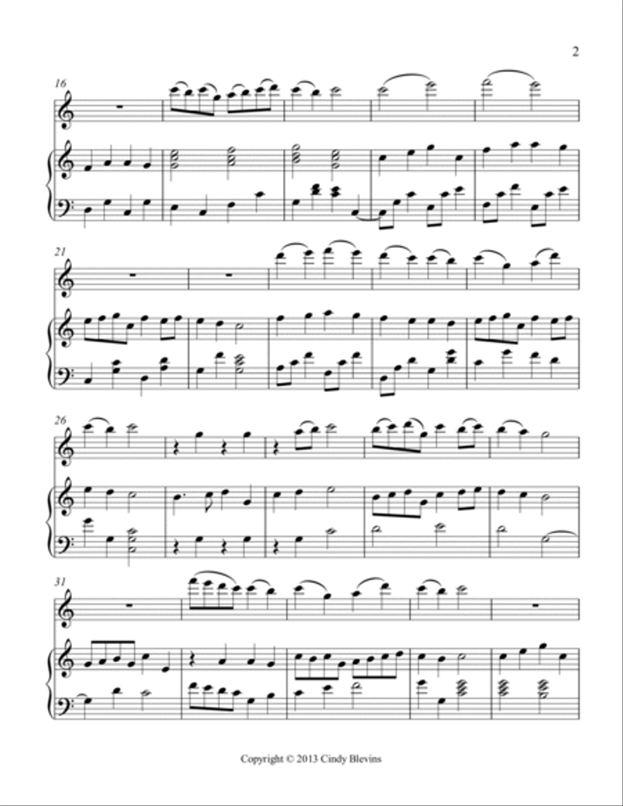 Christ the Lord is Risen Today, for Harp and Flute Flute scores gallery preview page 3