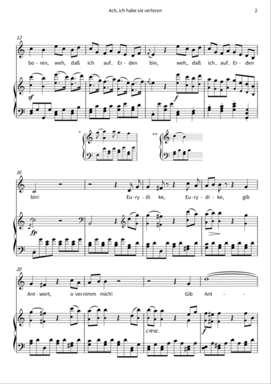 Ach, ich habe sie verloren Piano, Vocal, Guitar scores gallery preview page 4