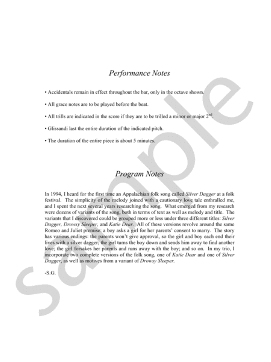 Silver Dagger Silver Dagger Chamber Music scores gallery preview page 3