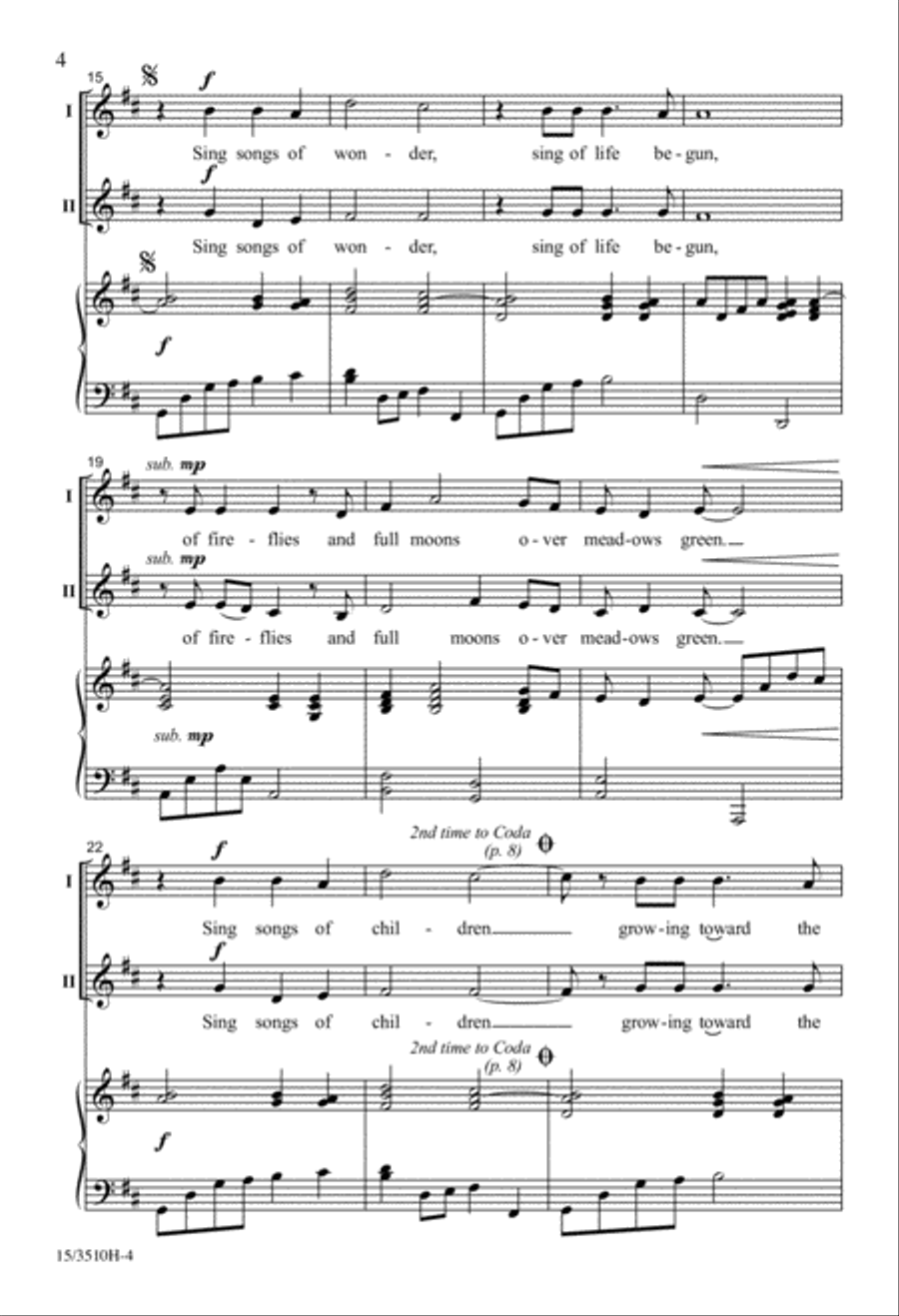 Come in from the Firefly Darkness Unison Choir scores gallery preview page 4