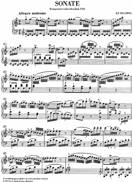 Piano Sonata in C Major K330 (300h)