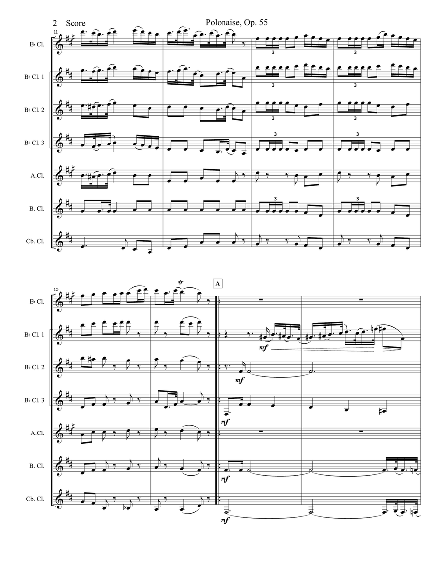 Lyadov Polonaise for Clarinet Choir Clarinet Choir scores gallery preview page 3