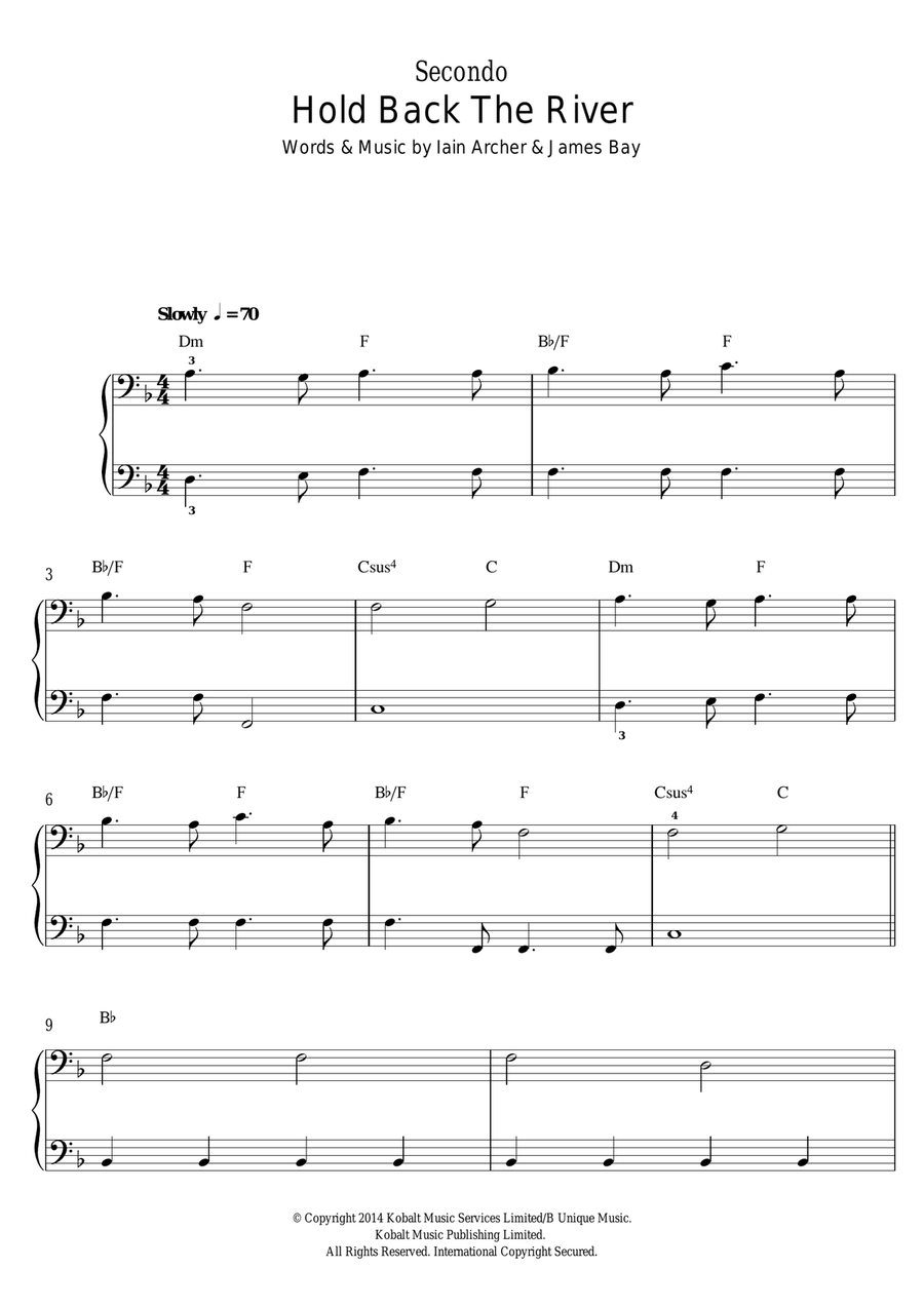 Hold Back The River Hold Back The River Piano Duet scores gallery preview page 1
