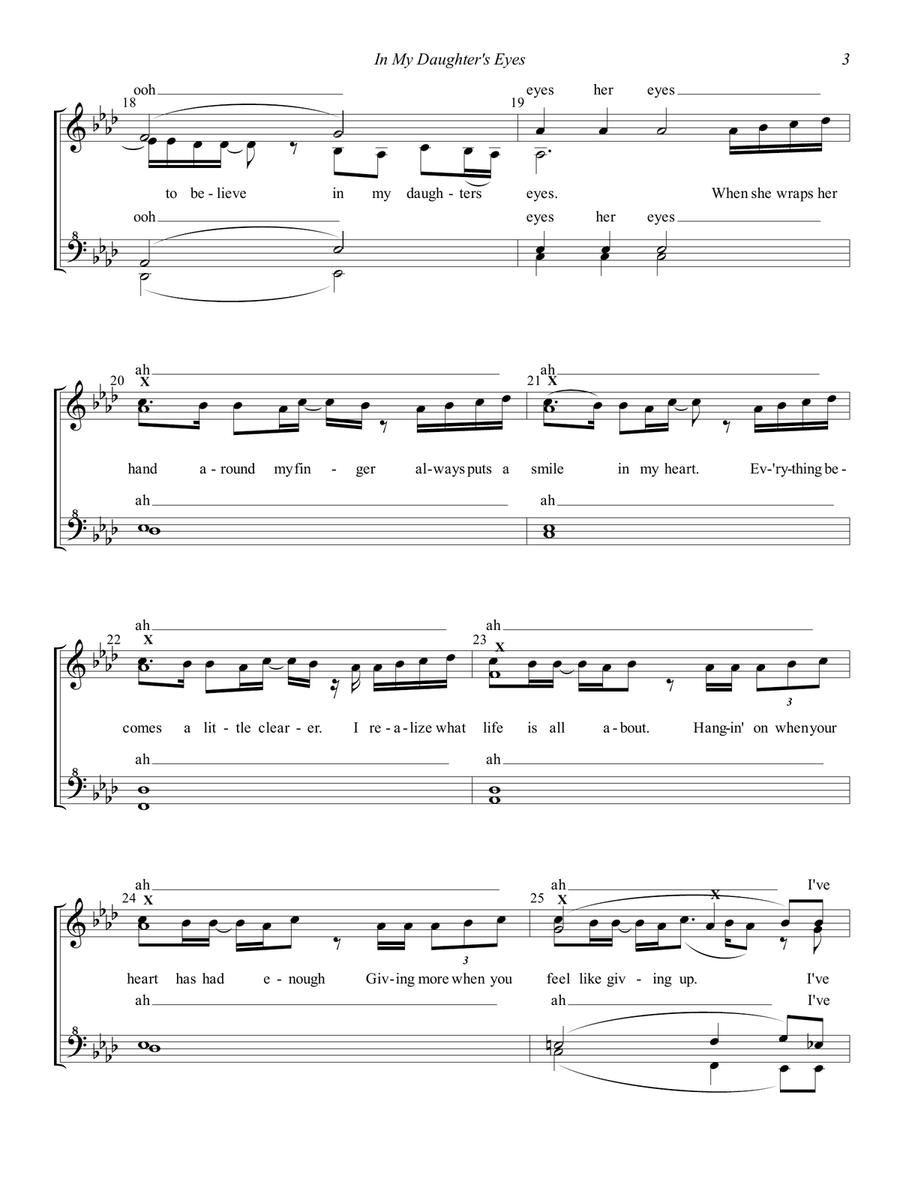 In My Daughter's Eyes SSAA scores gallery preview page 3