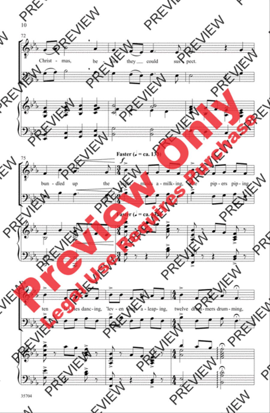 The Twelve Days After Christmas Men's Choir scores gallery preview page 10