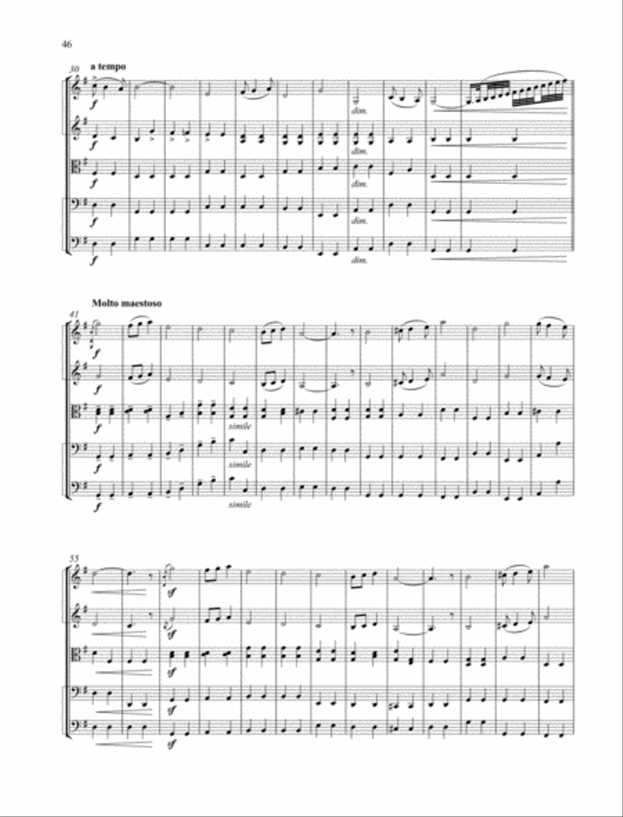 Pomp and Circumstance String Quartet scores gallery preview page 2