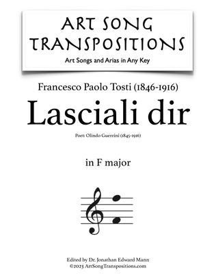TOSTI: Lasciali dir (transposed to F major)