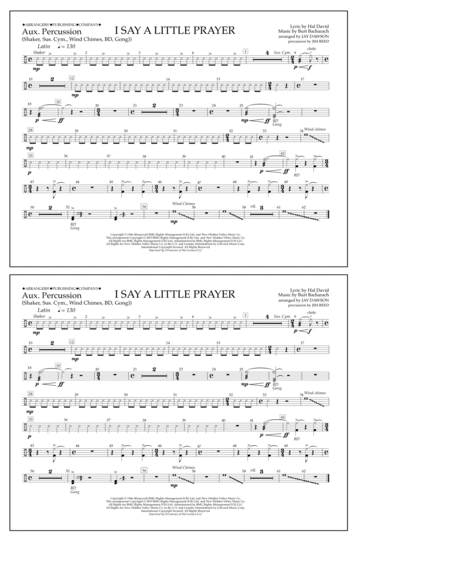 I Say a Little Prayer (arr. Jay Dawson) - Aux. Percussion