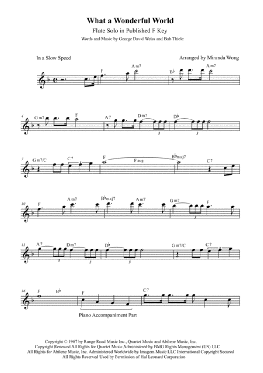 What A Wonderful World Small Ensemble scores gallery preview page 1