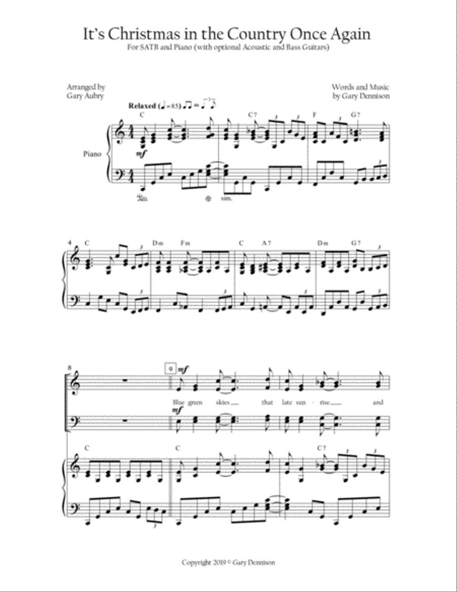 It's Christmas in the Country Once Again 4-Part scores gallery preview page 1
