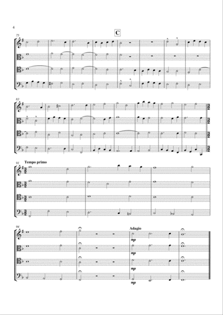 Quatricinia from Tower Music of 1696 Brass Quartet scores gallery preview page 4