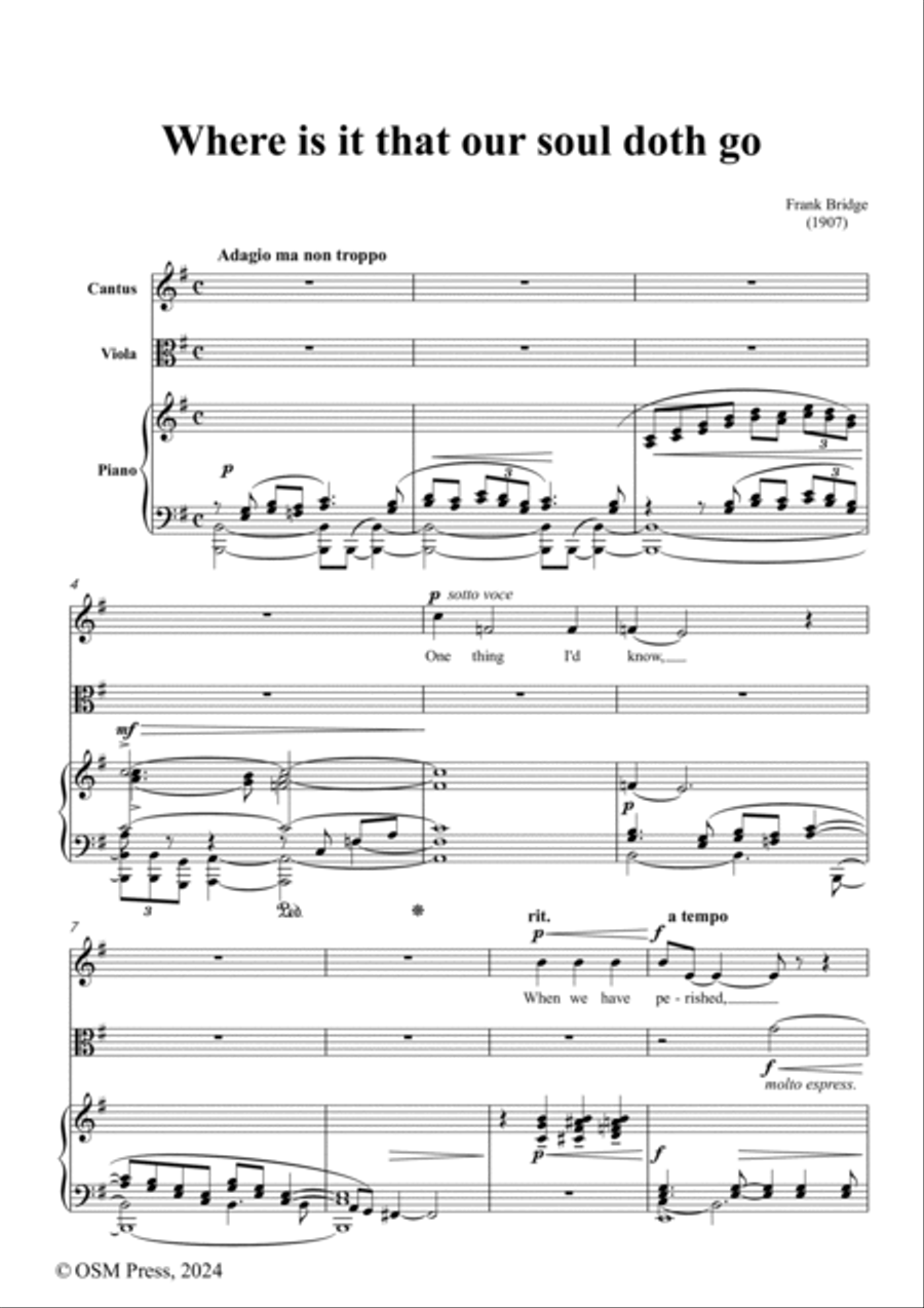 Frank Bridge-Where is it that our soul doth go,in e minor,for Voice,Viola and Piano Small Ensemble scores gallery preview page 2