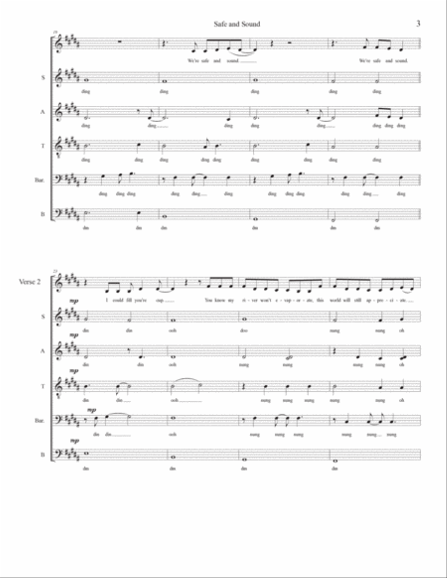 Safe And Sound Safe And Sound 4-Part scores gallery preview page 3