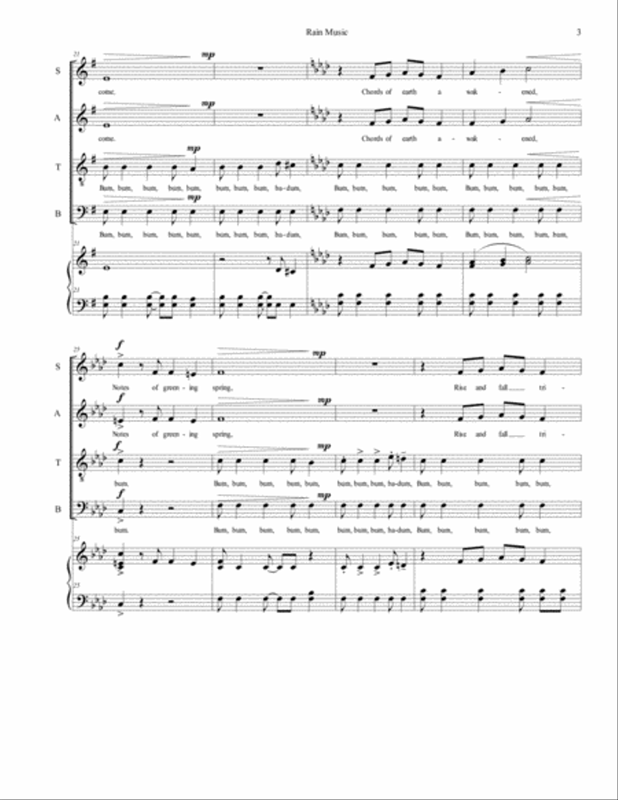 Rain Music Rain Music 4-Part scores gallery preview page 3