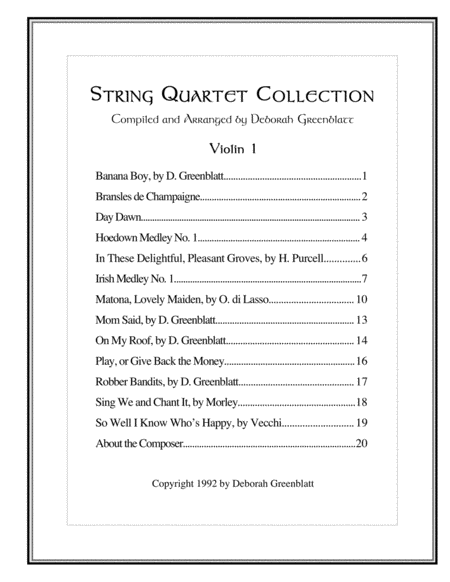 String Quartet Collection - Parts