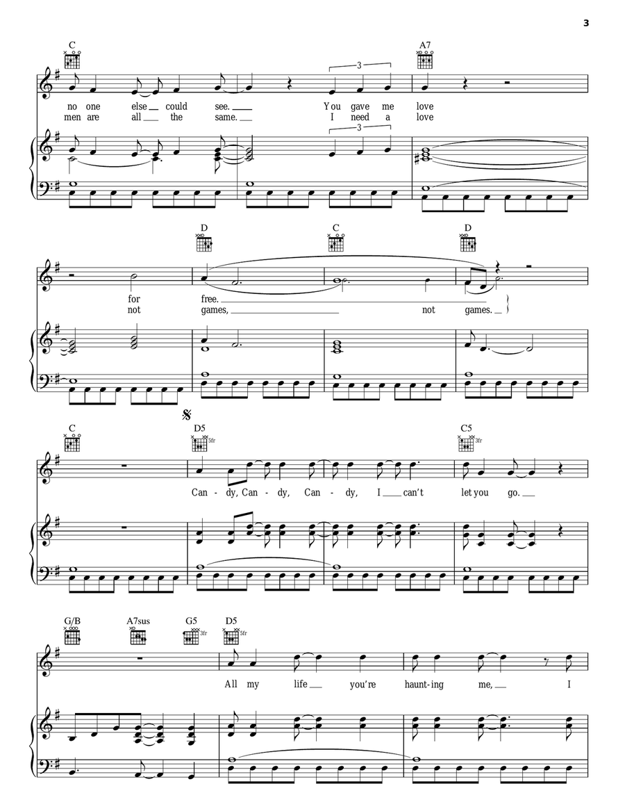 Candy Piano, Vocal, Guitar scores gallery preview page 3