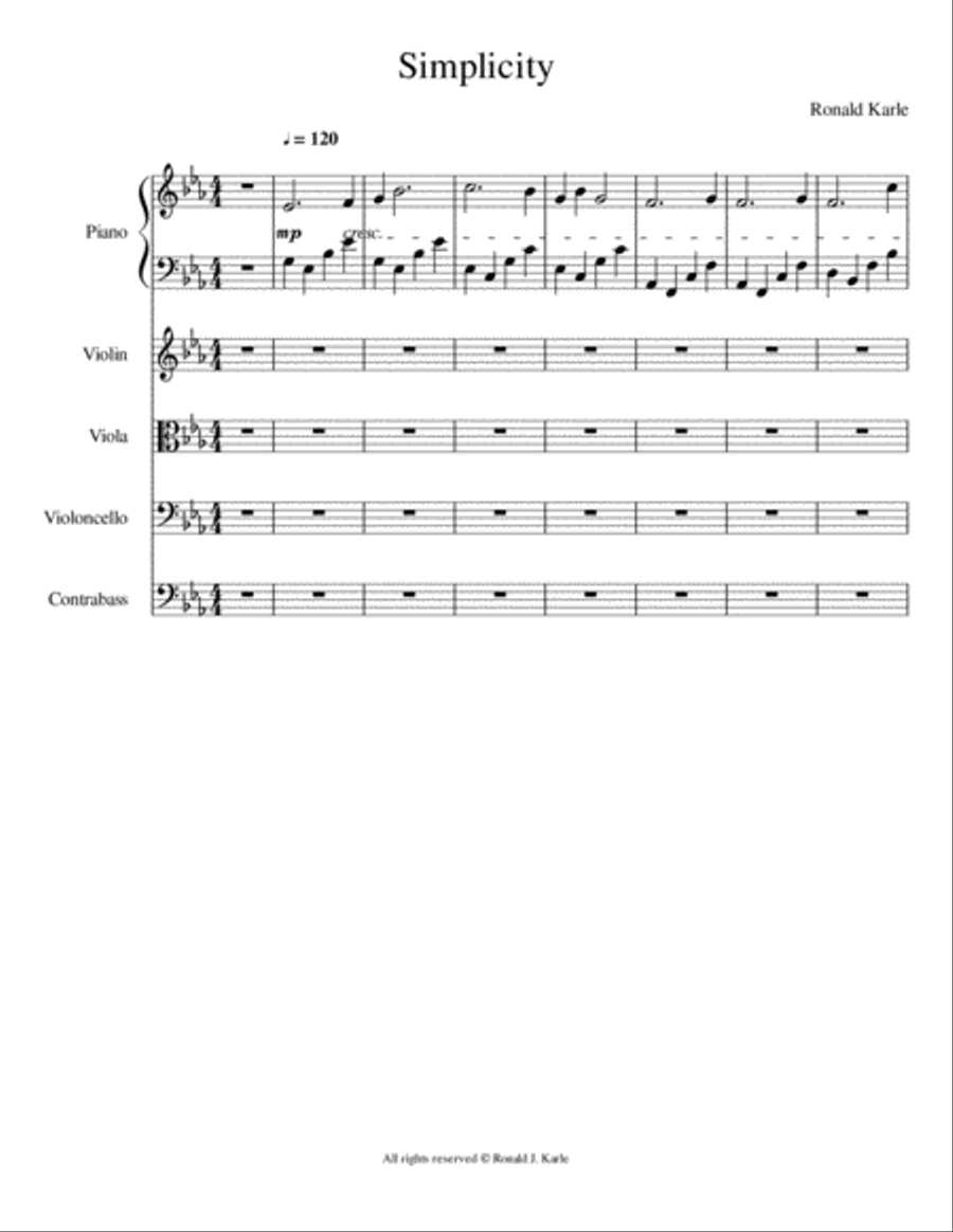 Simplicity Simplicity Piano Quintet scores gallery preview page 2