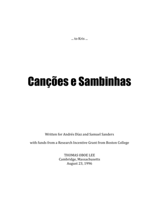 Canções e sambinhas (1996) for cello and piano