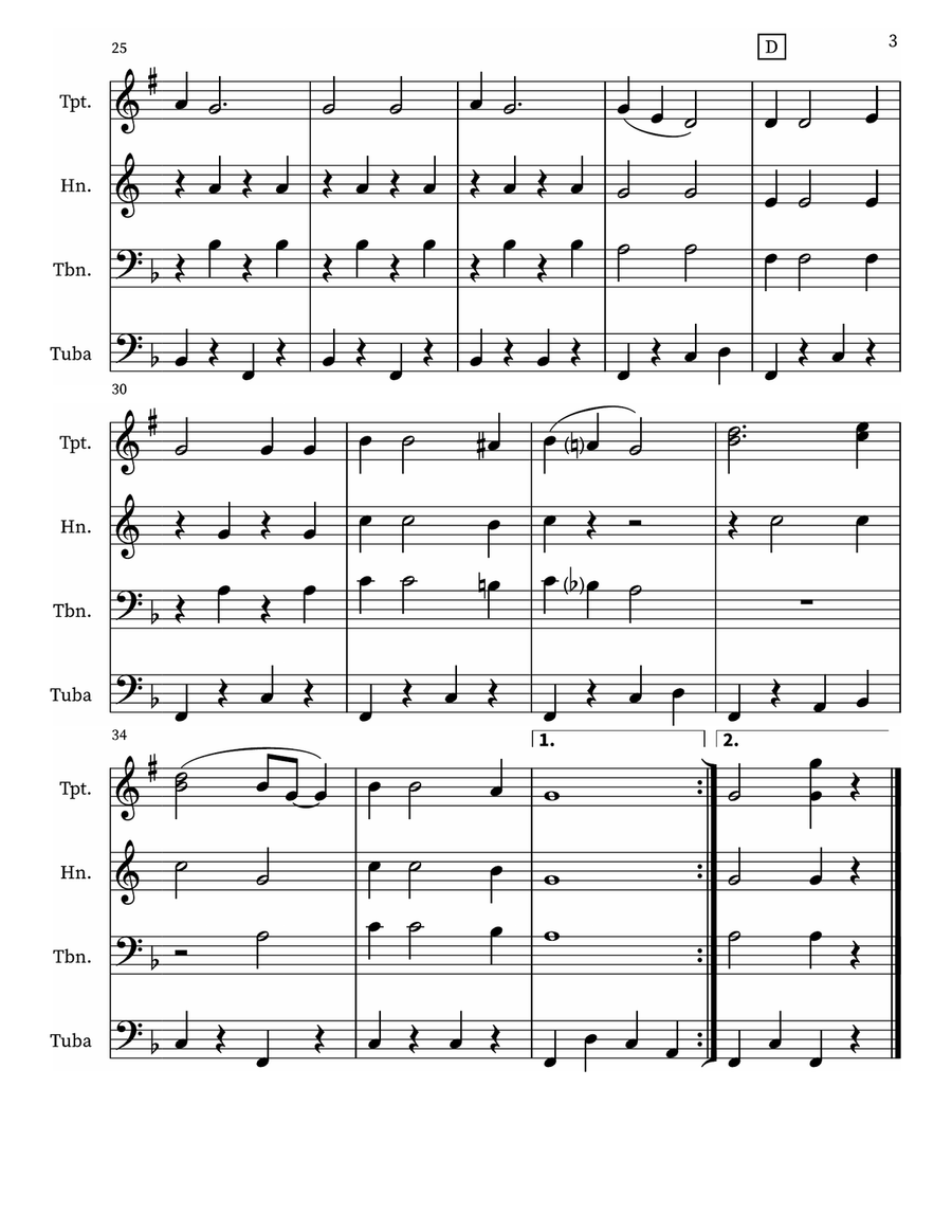 I Saw The Light Brass Quintet scores gallery preview page 3
