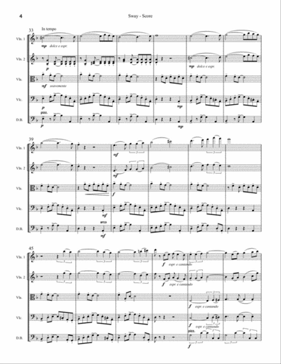 Sway (Quien Sera) String Orchestra scores gallery preview page 4