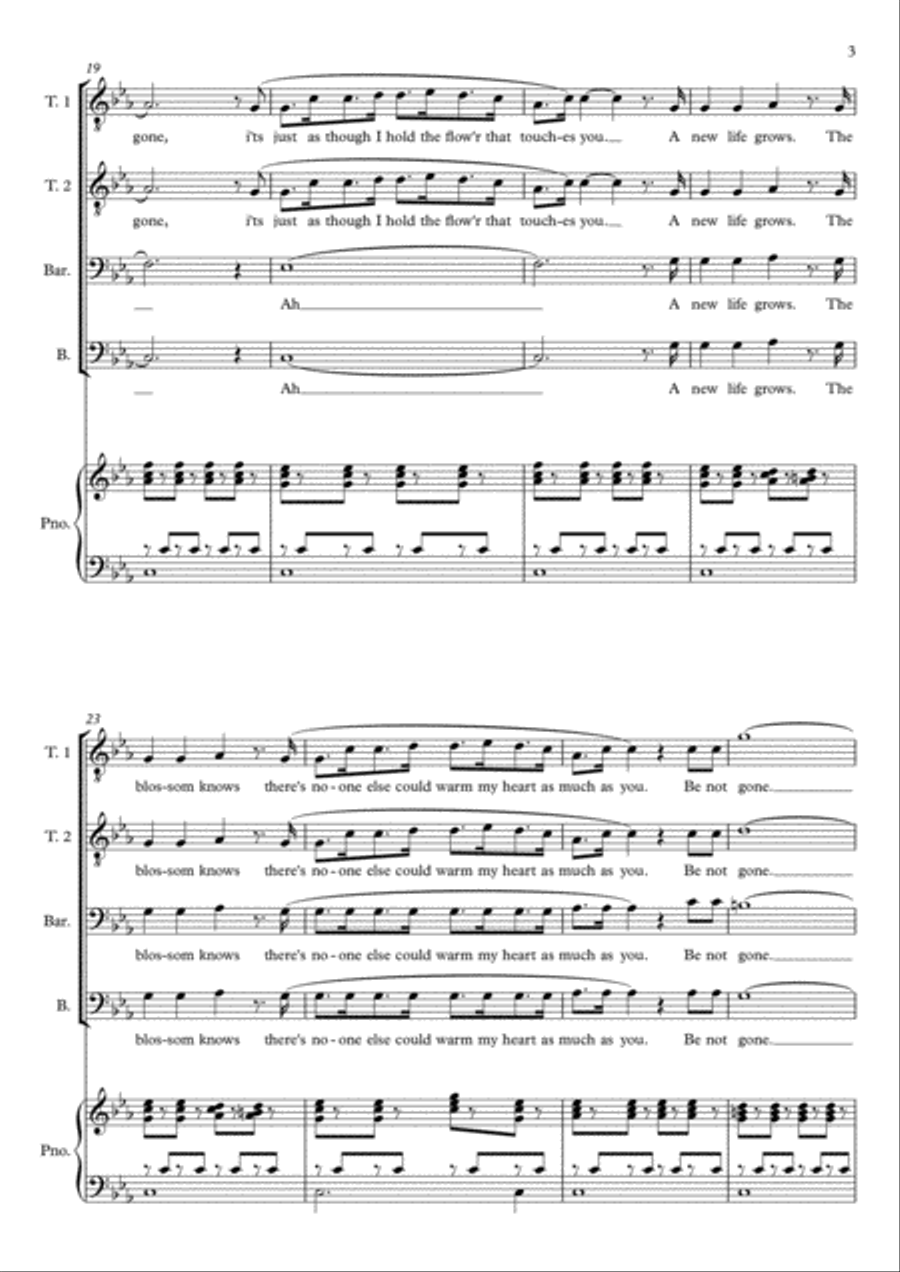 Teo Torriatte (let Us Cling Together) TTBB scores gallery preview page 3