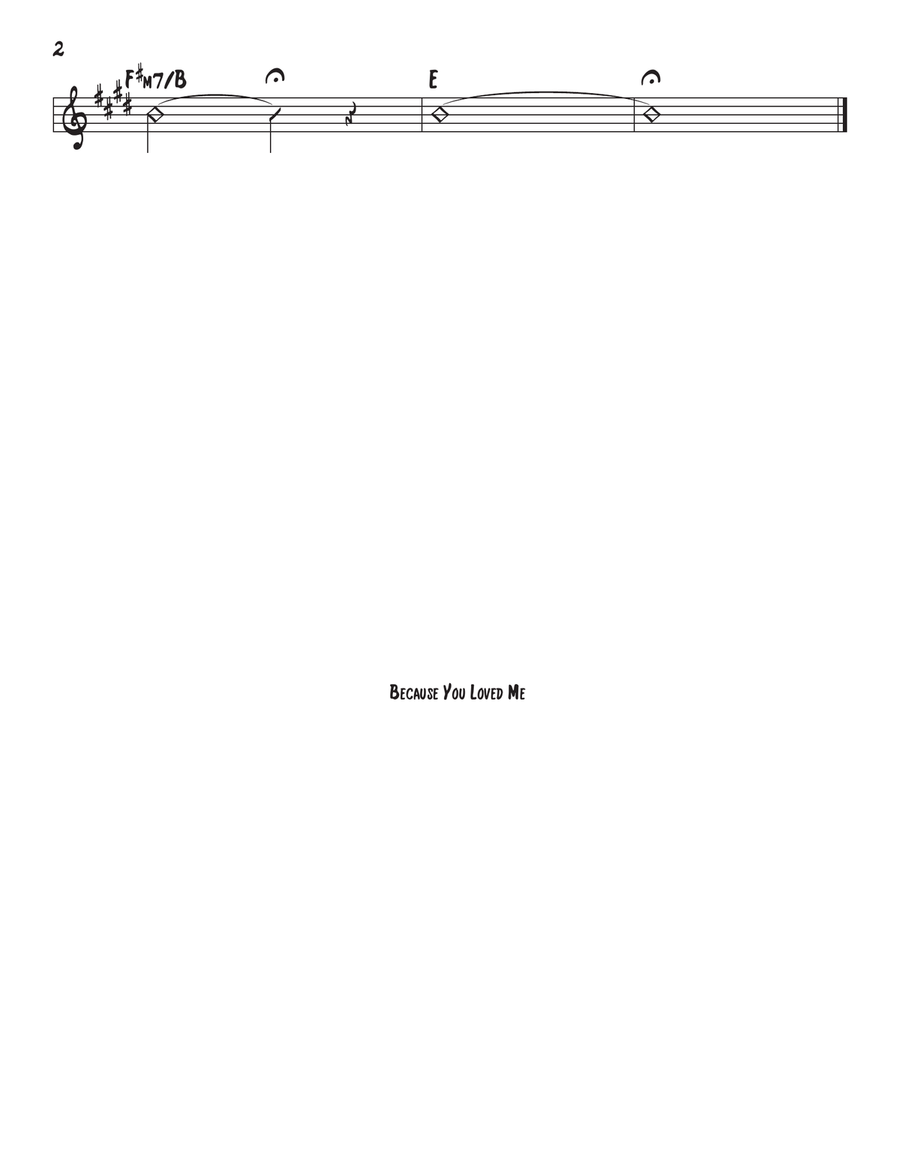 Because You Loved Me Piano, Vocal scores gallery preview page 2