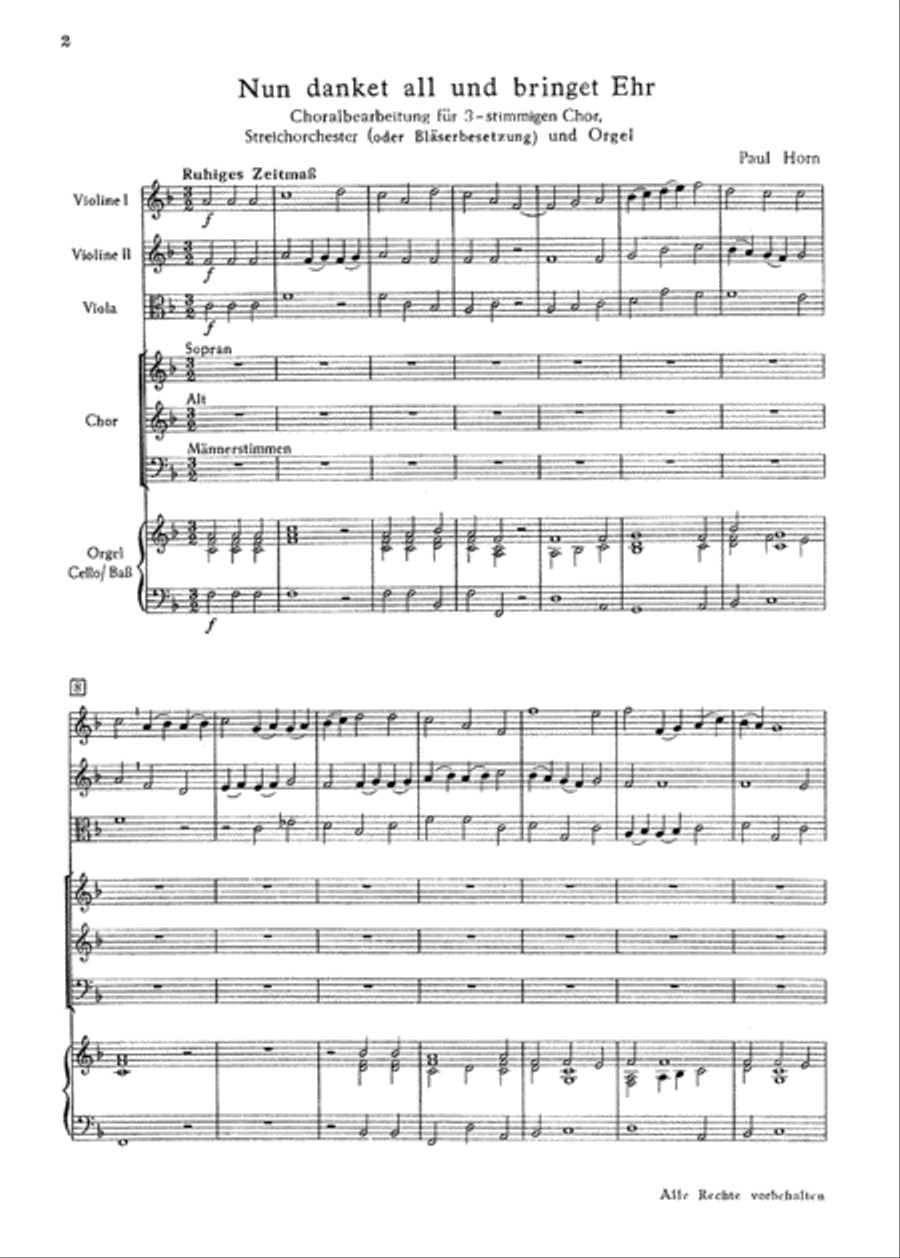 Nun danket all und bringet Ehr 3-Part scores gallery preview page 1