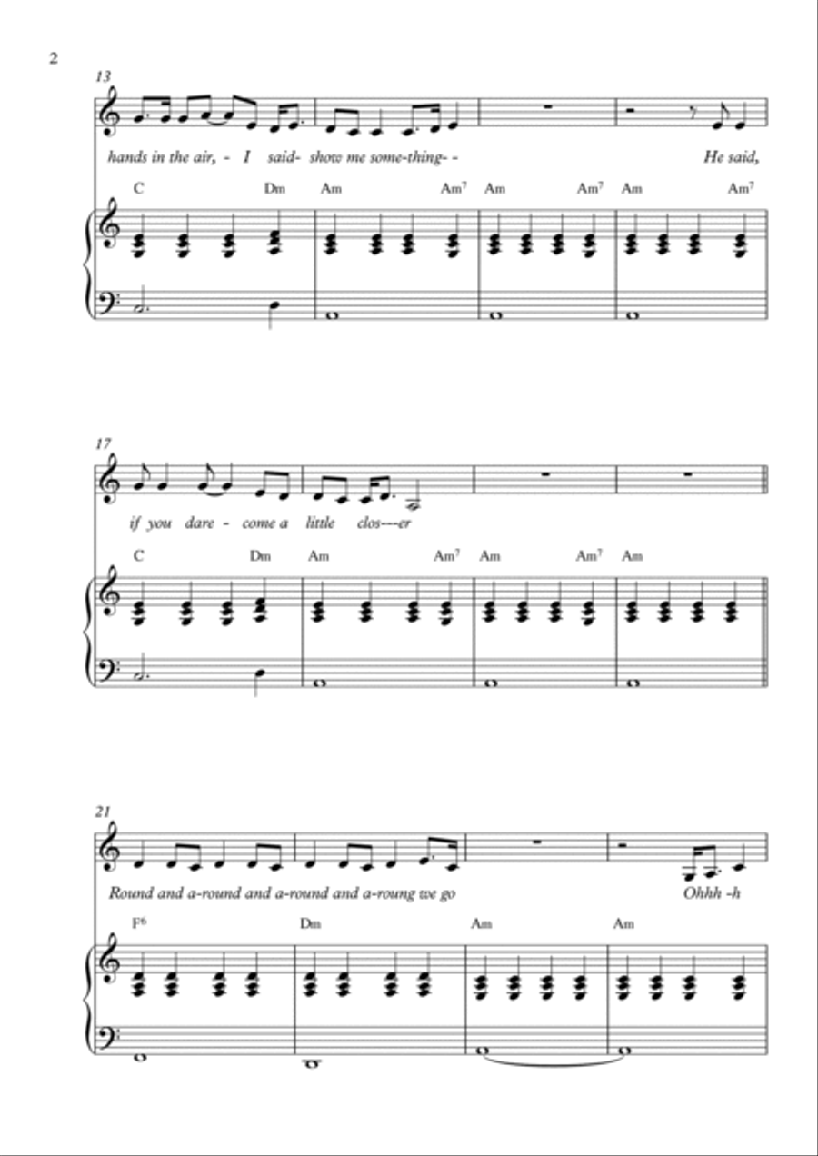 Stay Piano Solo scores gallery preview page 2