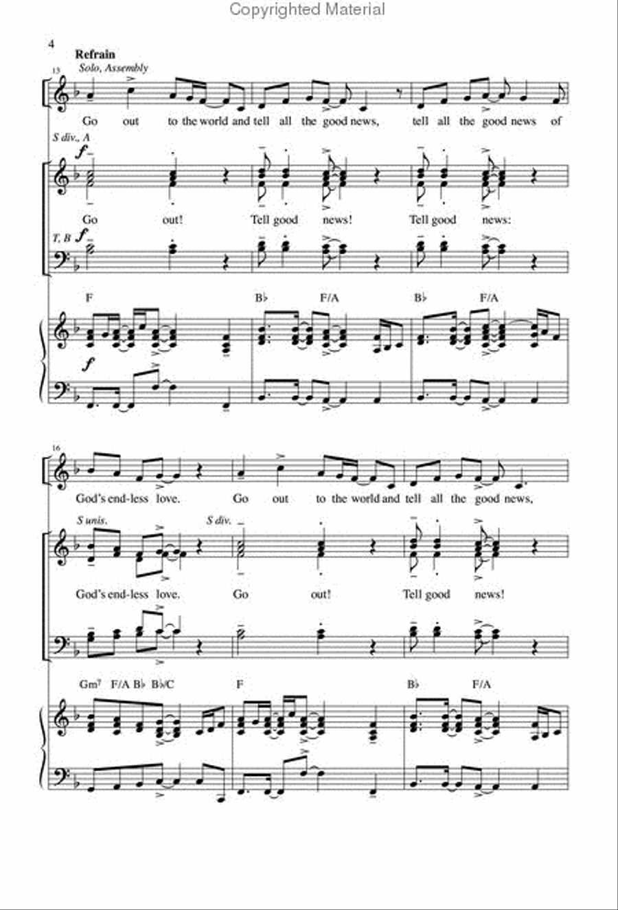 Go Out to the World SSATB scores gallery preview page 4