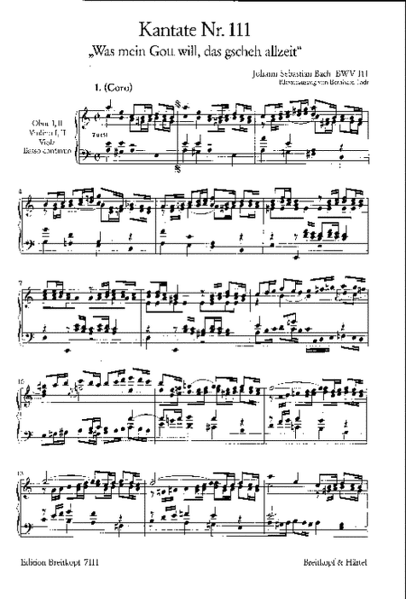 Cantata BWV 111 "Was mein Gott will, das gscheh allzeit"