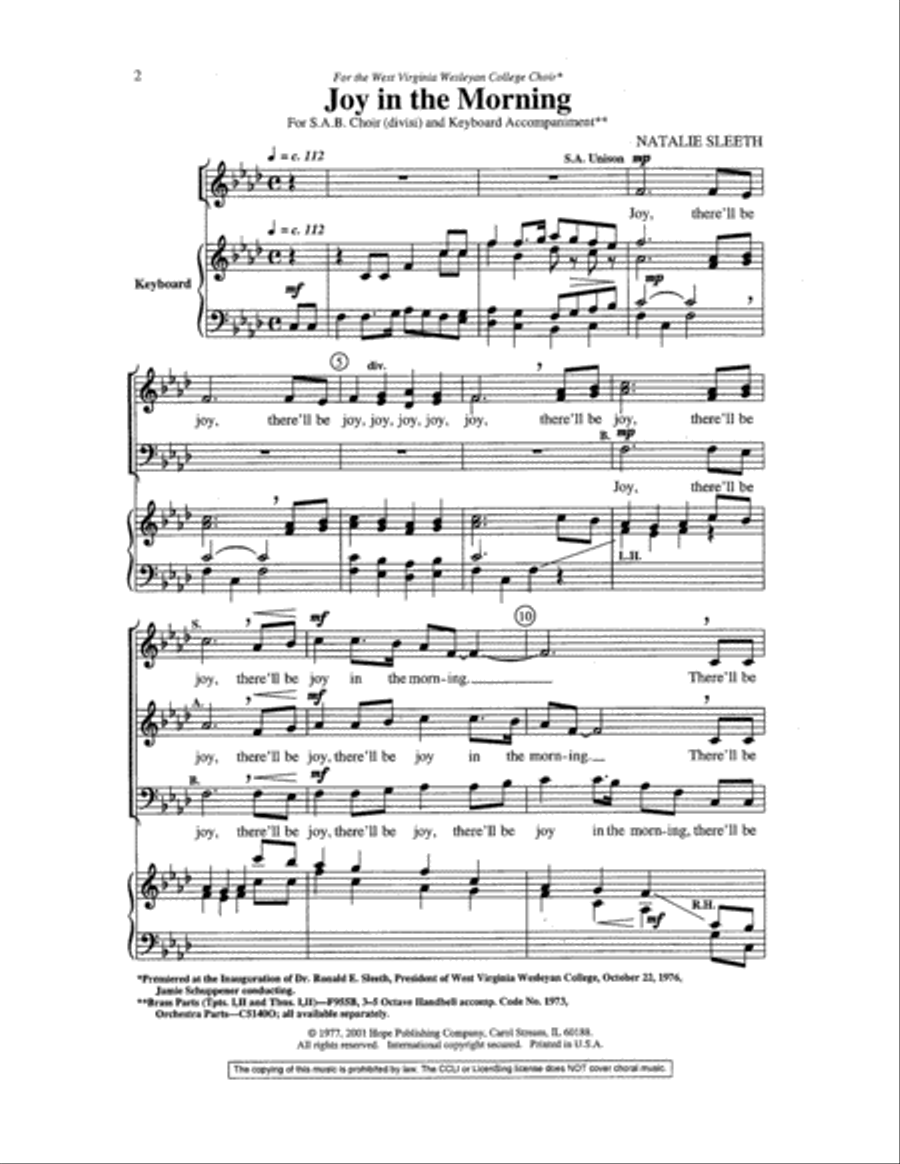 Joy in the Morning Joy in the Morning 3-Part scores gallery preview page 2