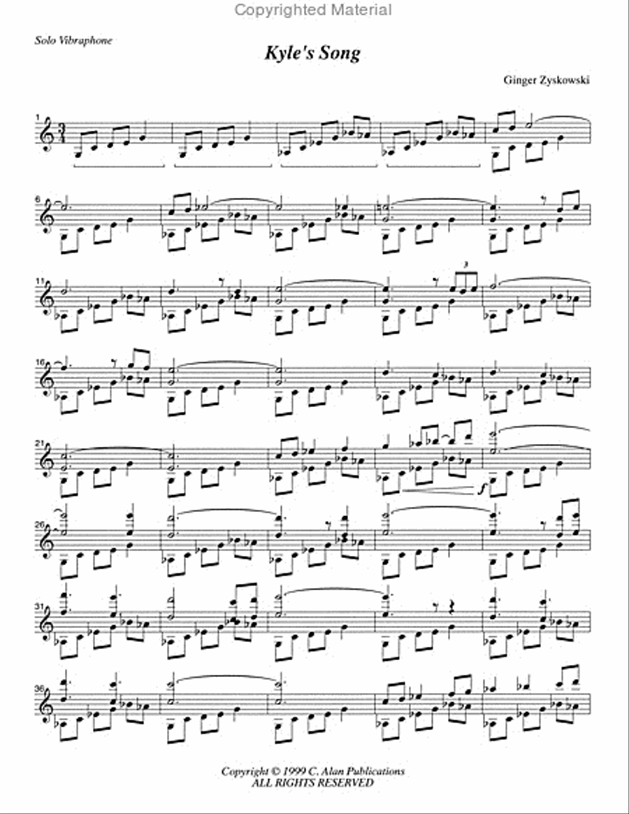 Lullaby for MAJ & Kyle's Song Percussion Ensemble scores gallery preview page 2