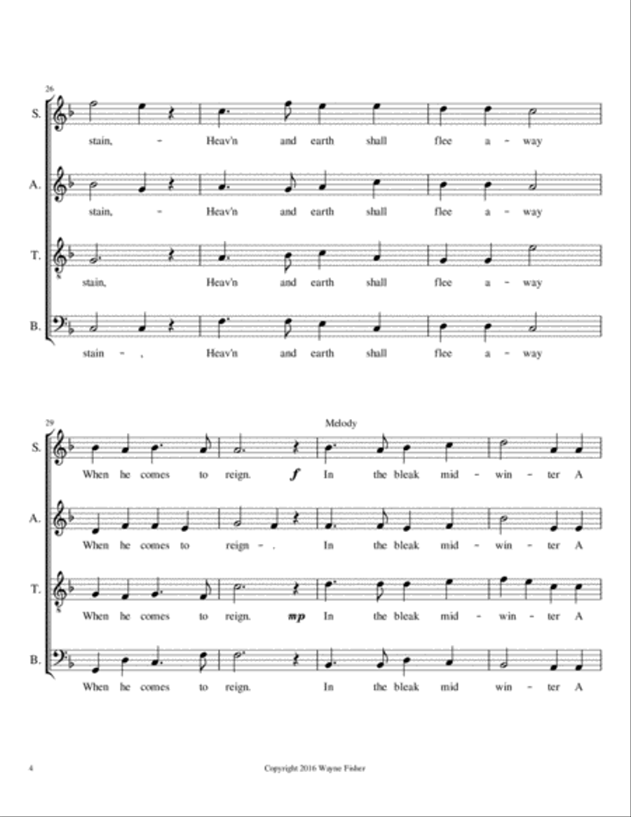 In The Bleak MidWinter 4-Part scores gallery preview page 4