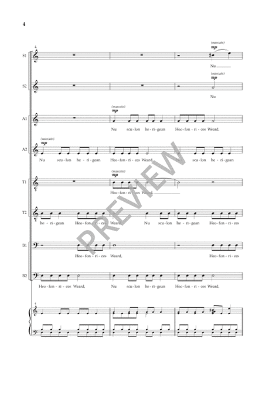 Caedmon's Hymn SSAATTBB scores gallery preview page 5