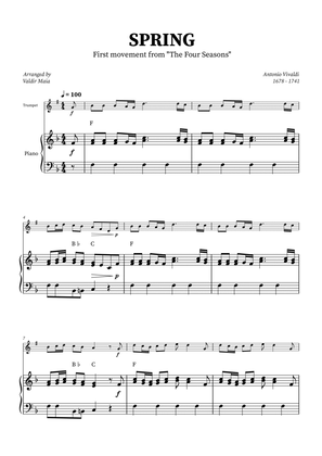 Spring - The Four Seasons for Trumpet with Piano Accompaniment (+ CHORDS)