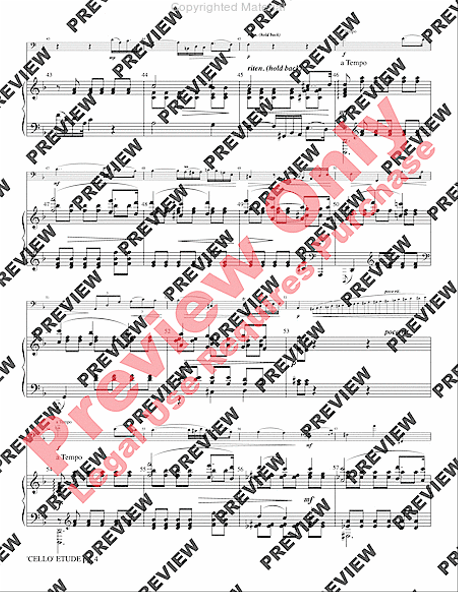 Cello Etude, Op. 25, No. 7 Small Ensemble scores gallery preview page 6