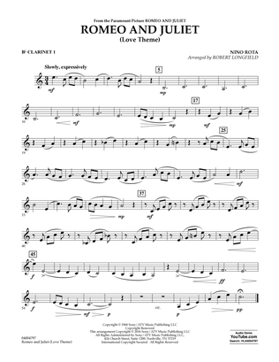 Book cover for Romeo and Juliet (Love Theme) - Bb Clarinet 1