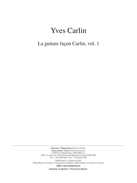 La guitare façon Carlin, vol. 1