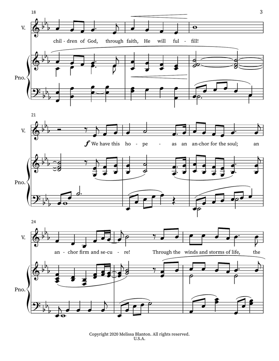 Jesus is the Anchor of My Soul Voice scores gallery preview page 3