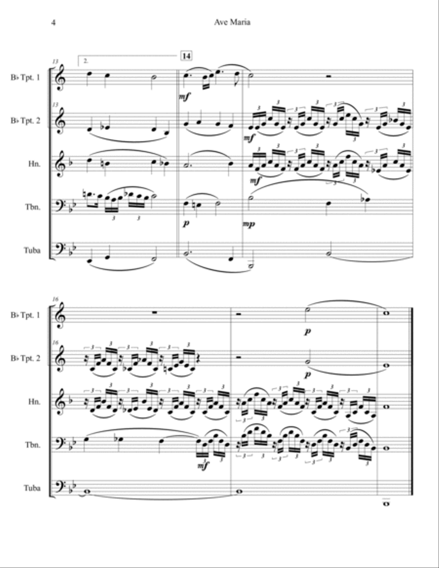 Ave Maria Brass Ensemble scores gallery preview page 4